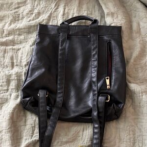 Black Leather Backpack